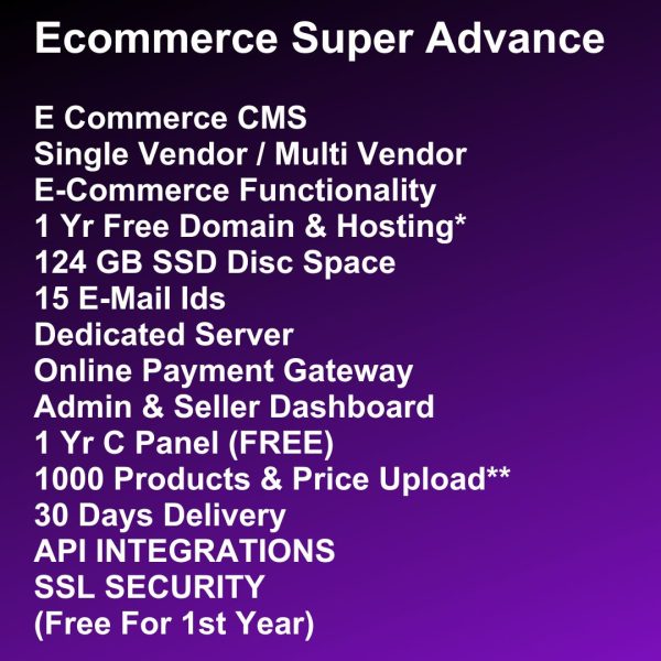 Ecommerce Super Adavnce Plan